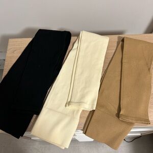 SHEIN Black, Cream, and Tan Leggings Set
